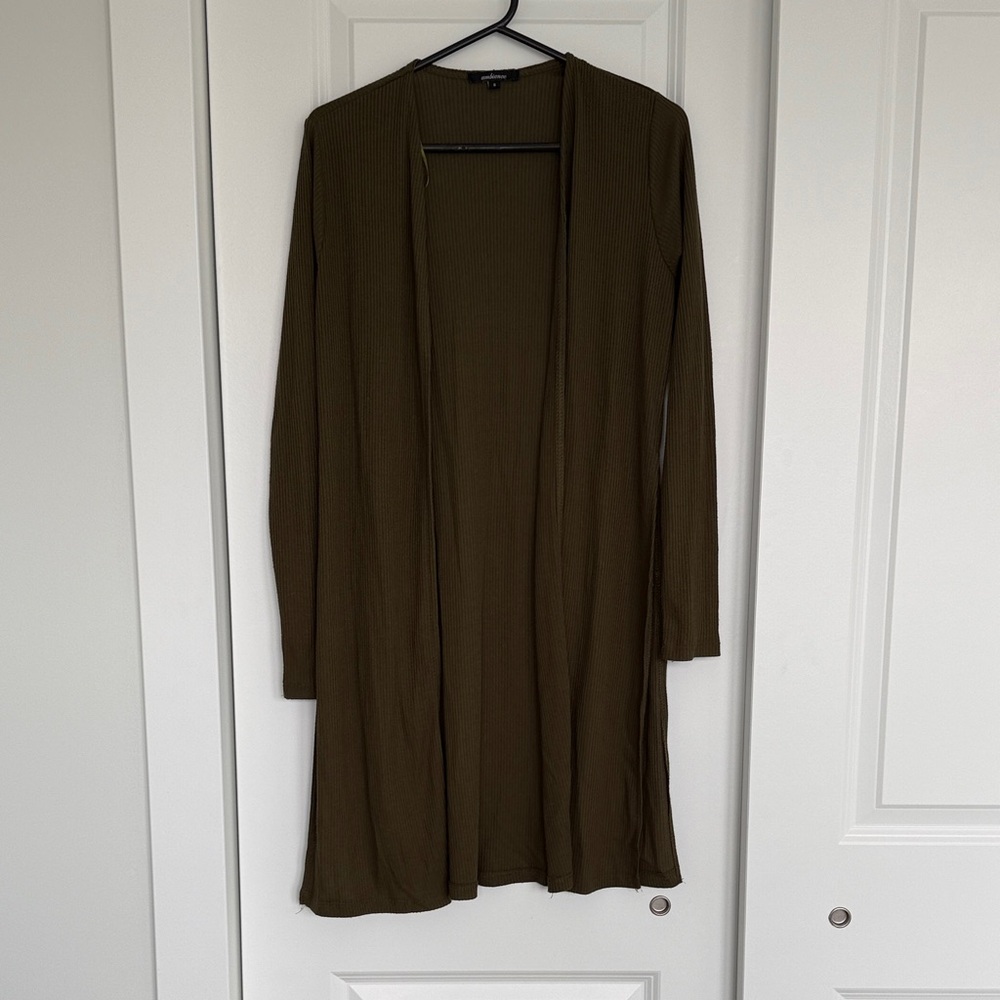 Ambiance Green Ribbed Cardigan